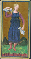 XIV Temperance from Visconti Tarot, 1450